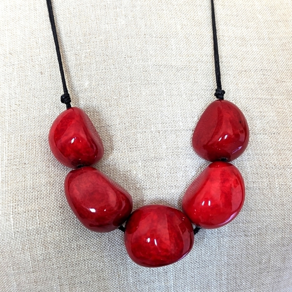 Tagua Nut Statement Necklace - Picture 4 of 6